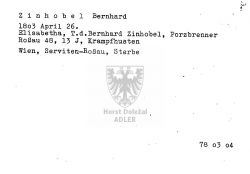 Zinhobel Bernhard, Porzellanbrenner