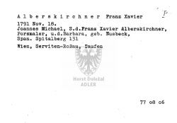 Alberskirchner Franz Xavier, Porzellan-Maler
