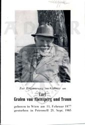 Abensperg und Traun, Carl Graf von