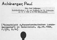 Achberger, Paul