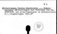 Quelle: ADLER-Bibliothek: Mitteilungen des Vereines für Geschichte und Altertumskunde in Hohenzollern (S14)