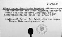 Abhandlungen Geschichte Augsburg [W-4518.11]