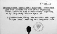 Abhandlungen Geschichte Augsburg [W-4518.15]