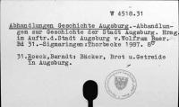 Abhandlungen Geschichte Augsburg [W-4518.31]