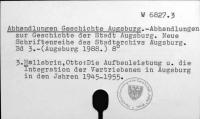 Abhandlungen Geschichte Augsburg [W-6827.3]