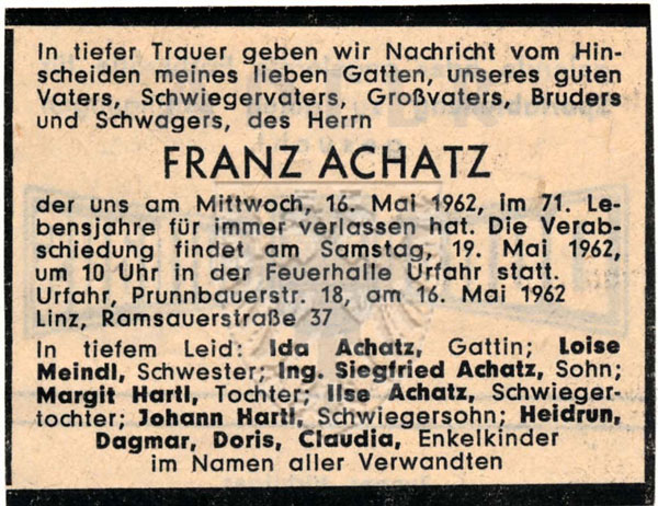 Achatz, Franz, +16 MAY 1962 (70)