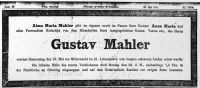 Mahler, Gustav (+18 May 1911 Wien, 50 J.)