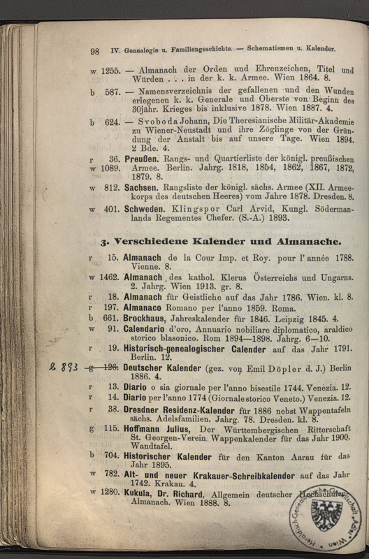 Katalog der Bibliothek 1913 / p098