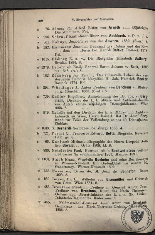 Katalog der Bibliothek 1913 / p102