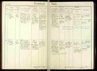 Schwarz, Wilhelm und Portisch, Theresia - Trauungsbucheintrag 1903