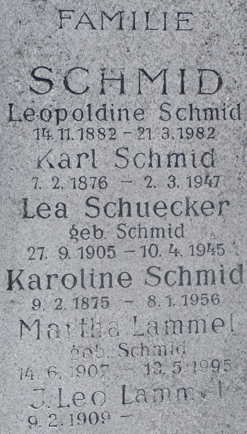 Schmid; Schuecker geb. Schmid; Lammel; Lammel geb. Schmid
