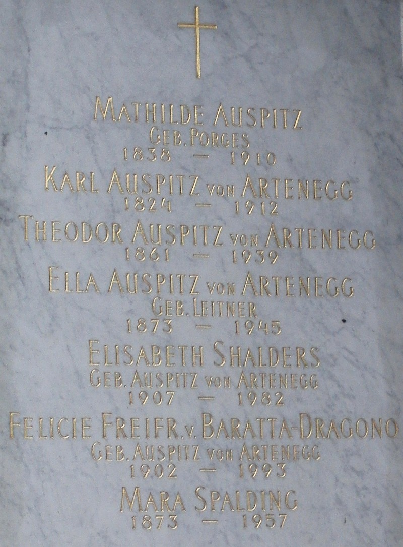 Auspitz geb. Porges; Auspitz von Artenegg; Auspitz von Artenegg geb. Leitner; Shalders geb. Auspitz von Artenegg; von Baratta-Dragono geb. Auspitz von Artenegg; Spalding