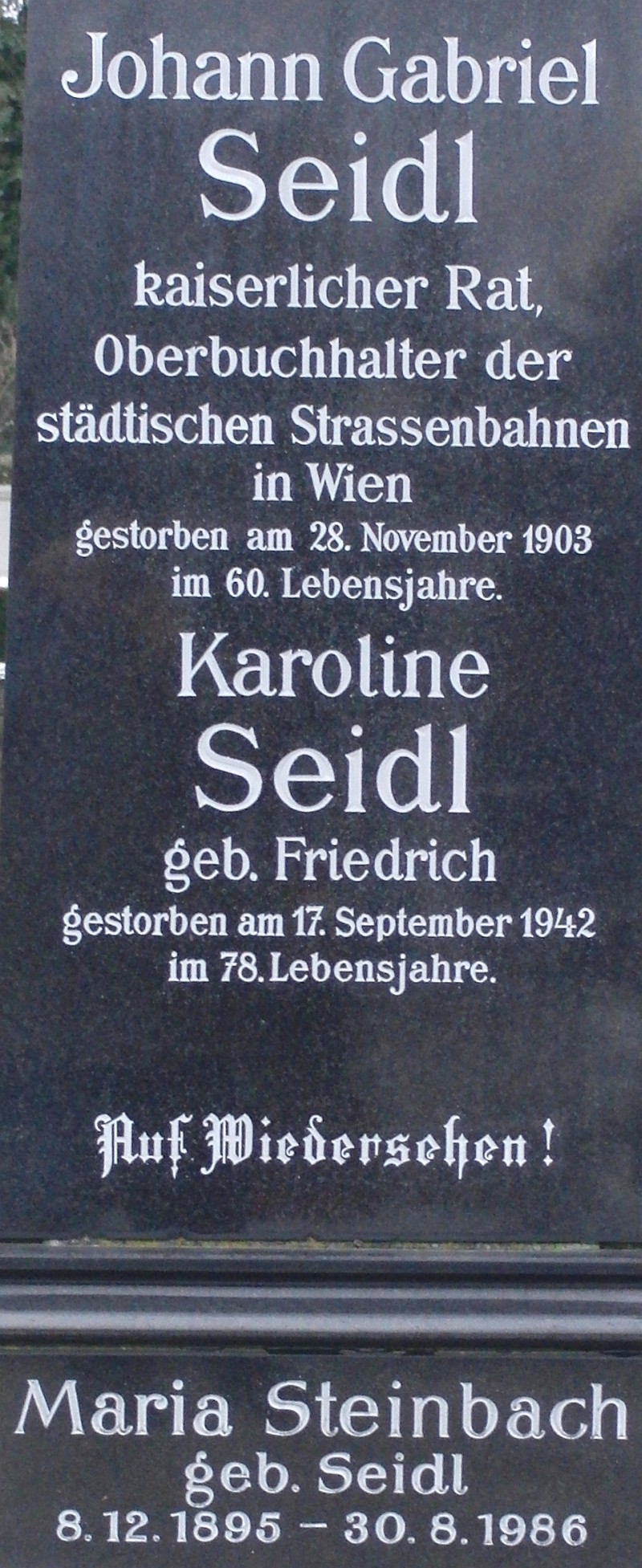 Seidl; Seidl geb. Friedrich; Steinbach geb. Seidl