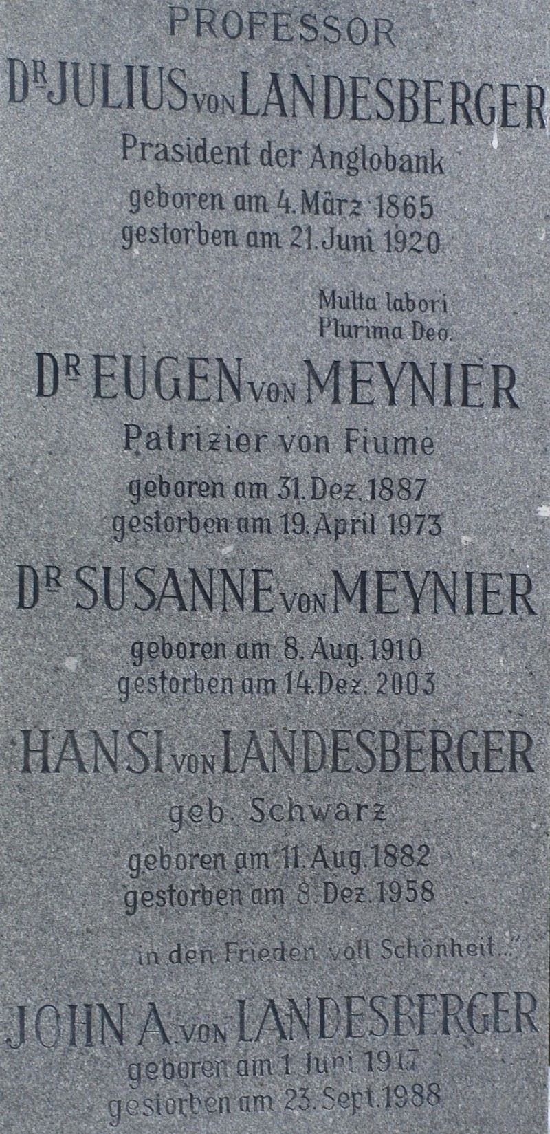 von Landesberger; von Landesberger geb. Schwarz; von Meynier