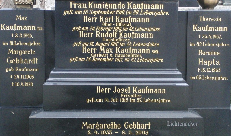 Kaufmann; Gebhardt geb. Kaufmann; Hapta