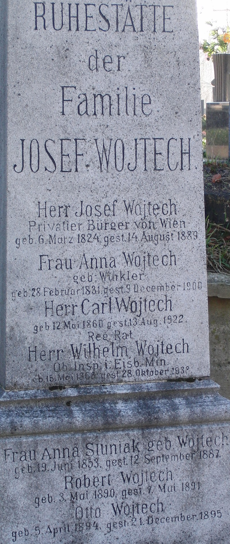 Wojtech; Wojtech geb. Winkler; Sluniak geb. Wojtech