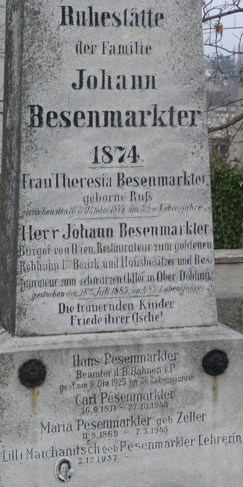 Besenmarkter; Besenmarkter geb. Russ; Pesenmarkter; Pesenmarkter geb. Zeller; Maichanitsch geb. Pesenmarkter