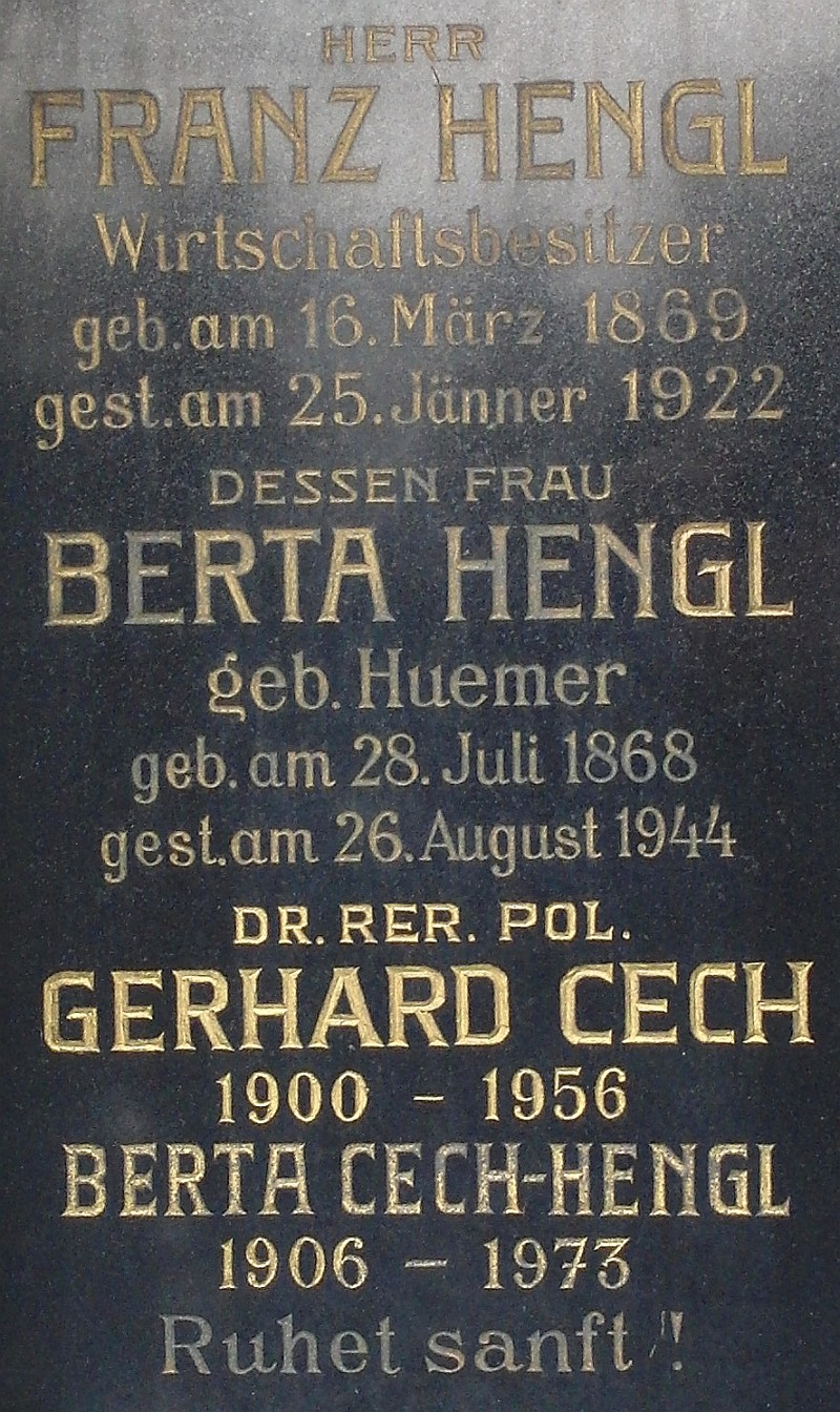 Hengl; Hengl geb. Huemer; Cech; Cech-Hengl