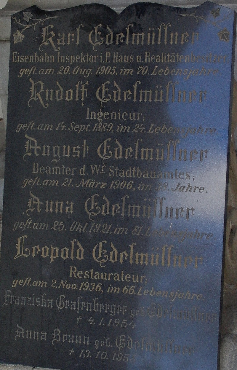 Edelmüllner; De Bomballe; Grafenberger geb. Edelmüllner; Braun geb. Edelmüllner