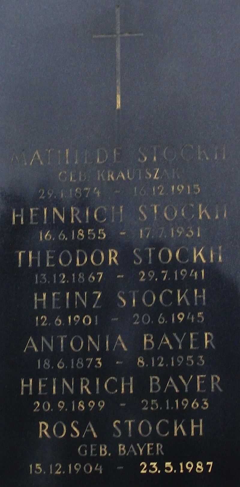 Stockh; Stockh geb. Krautszack; Bayer; Stockh geb. Bayer