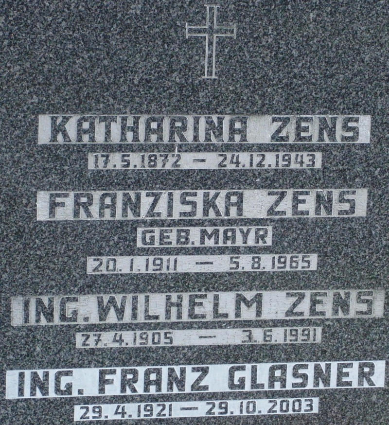 Zens; Zens geb. Mayr; Glasner