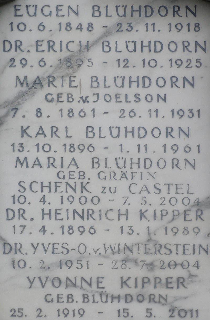 Blühdorn; Blühdorn geb. Joelson; Blühdorn geb. Schenk zu Castel; von Winterstein; Kipper; Kipper geb. Blühdorn