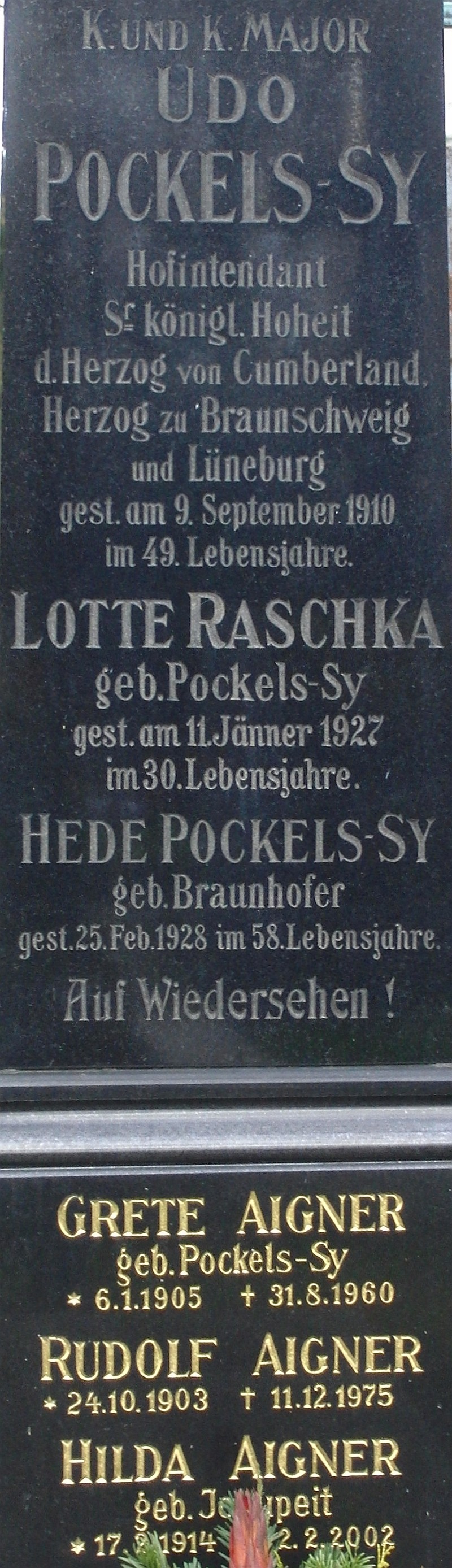 Pockels-Sy; Pockels-Sy geb. Braunhofer; Raschka geb. Pockels-Sy; Aigner; Aigner geb. Pockels-Sy