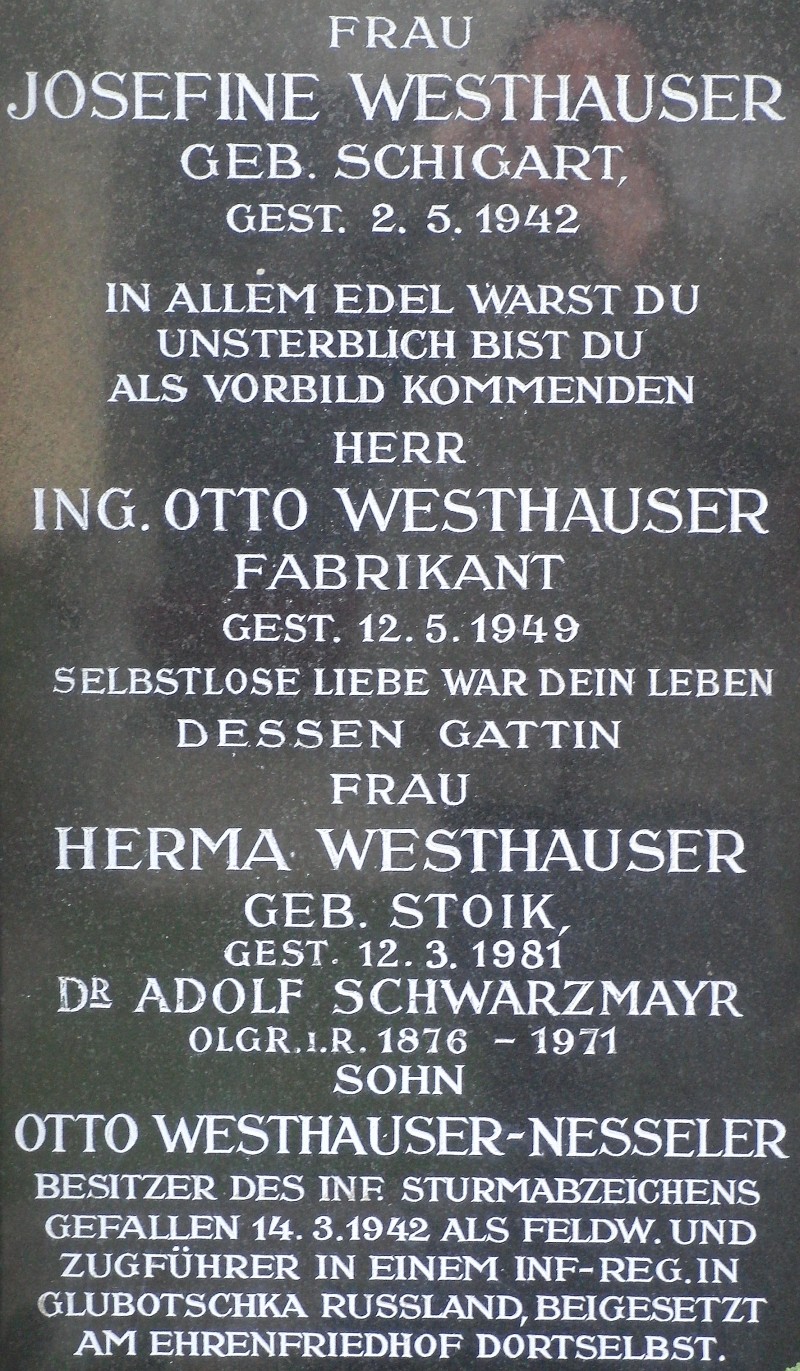 Westhauser; Westhauser geb. Schigart; Westhauser geb. Stoik; Schwarzmayr; Westhauser-Nessler