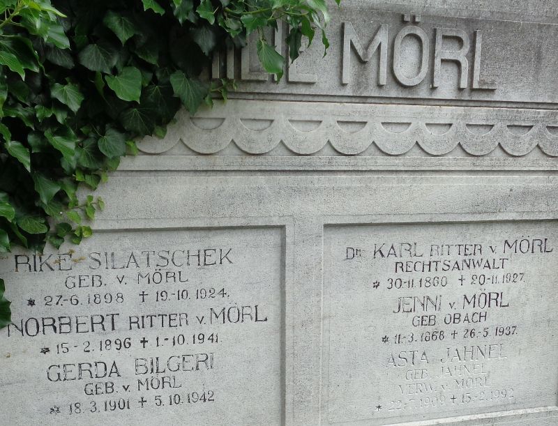 Mörl; Silatschek geb. Mörl; Bilgeri geb. Mörl; Mörl geb. Obach; Jahnel geb. Jahnel verw. Mörl