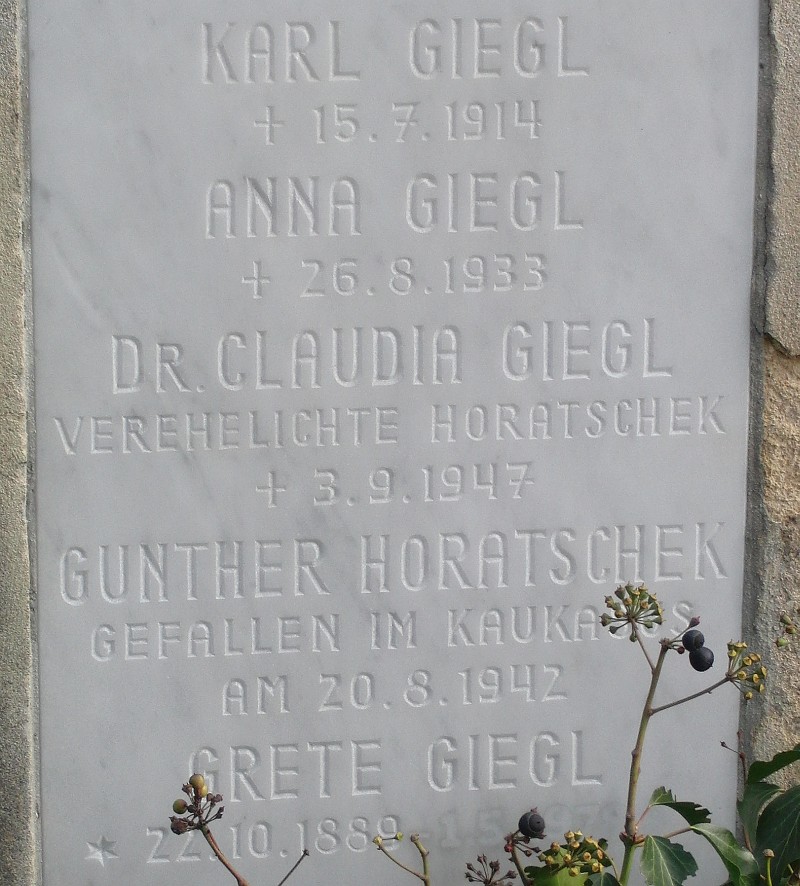 Giegl; Giegl verehel. Horatschek