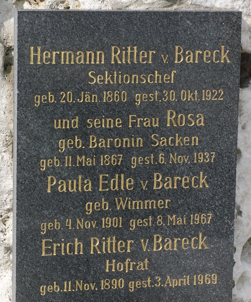 von Bareck; von Bareck geb. von Sacken; von Bareck geb. Wimmer