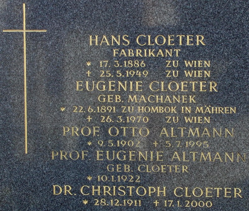 Cloeter; Cloeter geb. Machanek; Altmann; Altmann geb. Cloeter