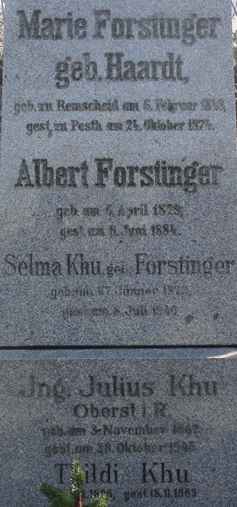 Forstinger; Forstinger geb. Haardt; Khu; Khu geb. Forstinger