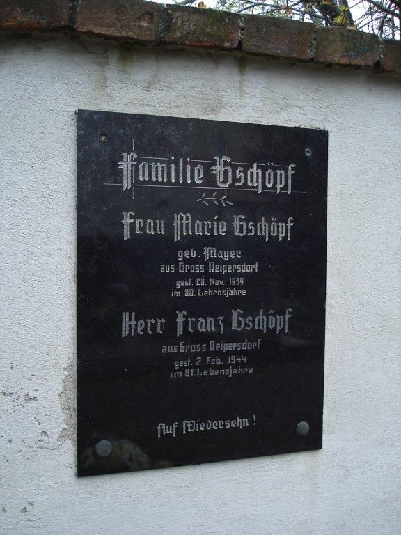 Gschöpf; Gschöpf geb. Mayer