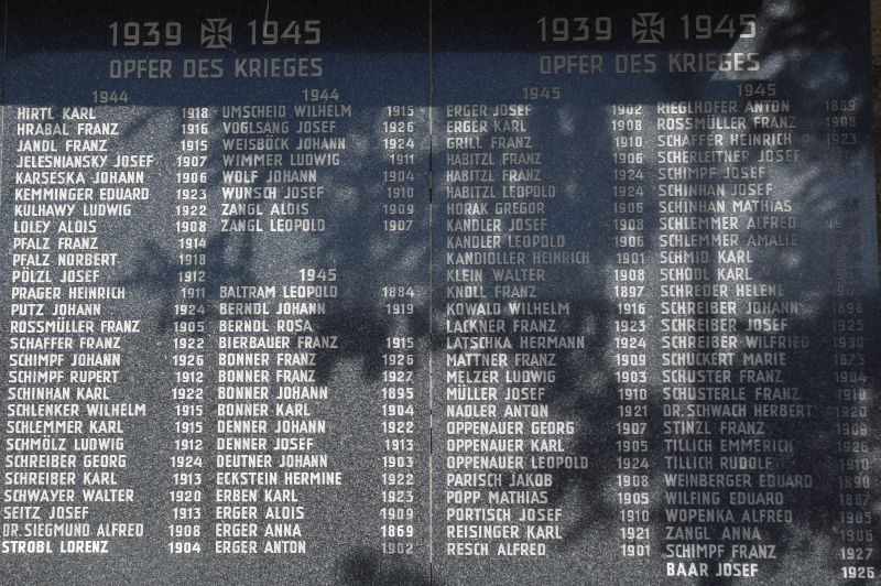 Kriegerdenkmal; Kriegstote 2.WK