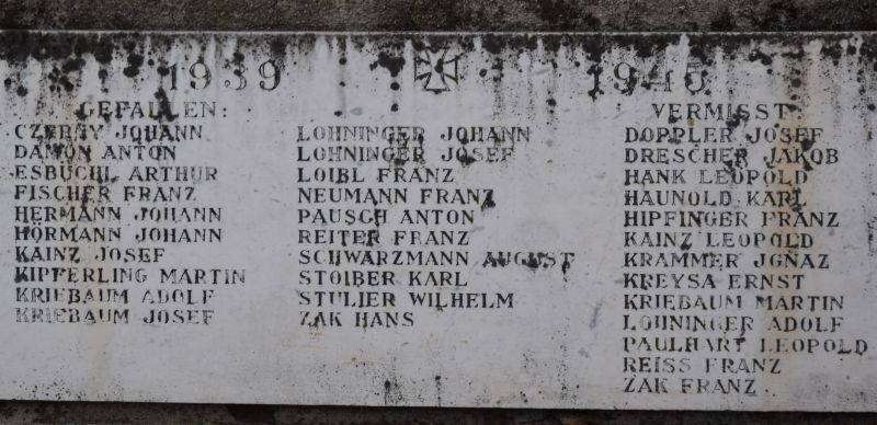 Kriegerdenkmal; Kriegstote 2.WK