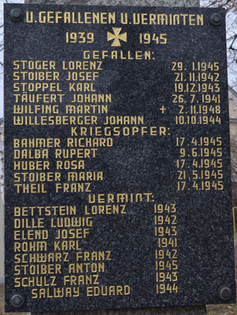 Kriegerdenkmal; Kriegstote 2.WK
