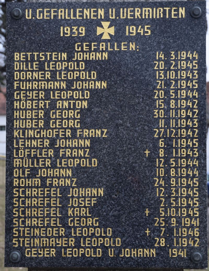 Kriegerdenkmal; Kriegstote 2.WK