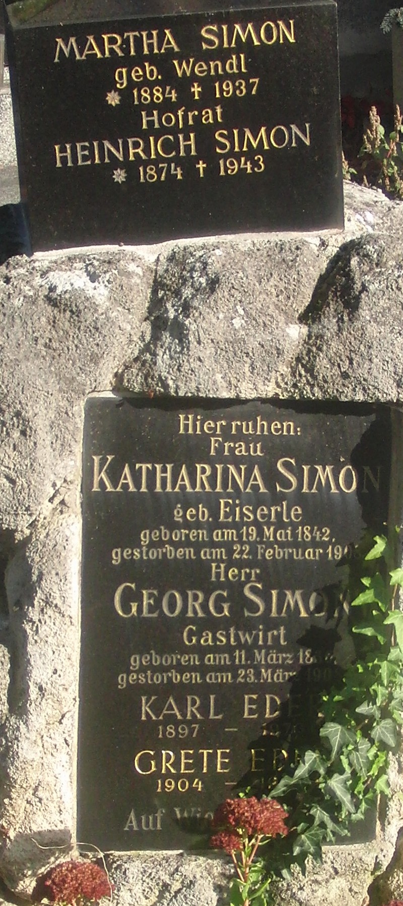 Simon; Simon geb. Wendl; Simon geb. Eiserle; Eder