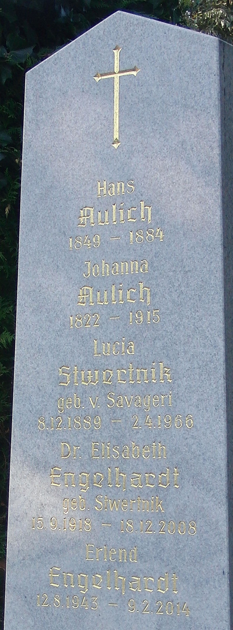 Aulich; Stwertnik geb. von Savageri; Engelhardt; Engelhardt geb. Stwertnik