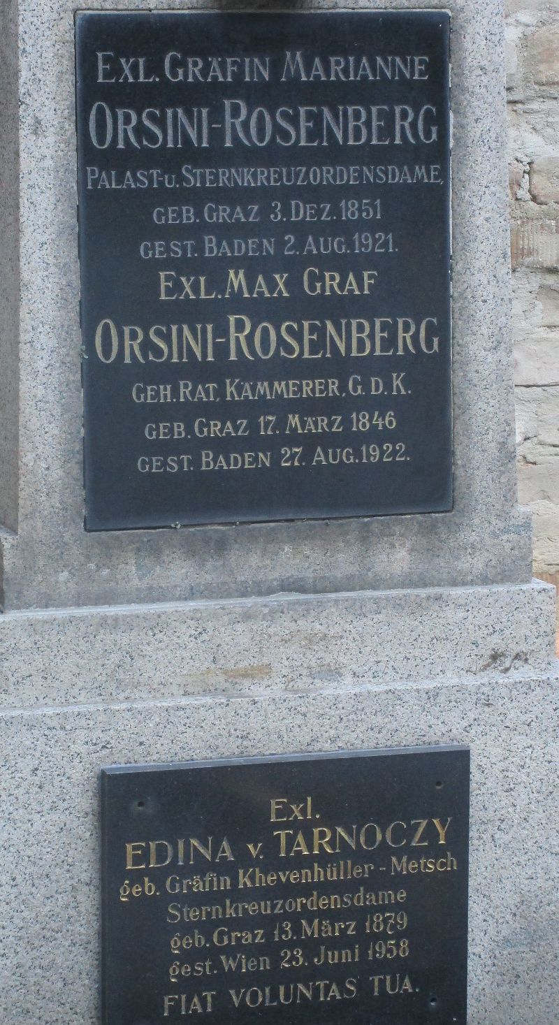 von Orsini-Rosenberg; von Tarnoczy; von Khevenhüller-Metsch