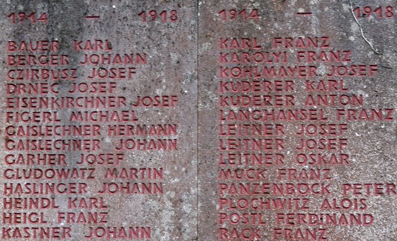 Kriegerdenkmal; Kriegstote 1.WK