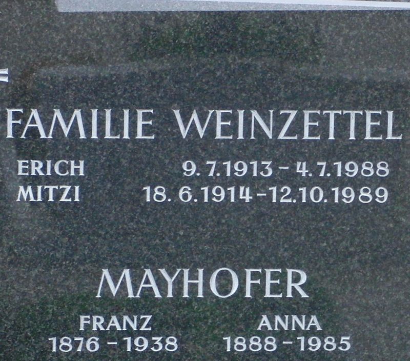 Weinzettel; Mayhofer