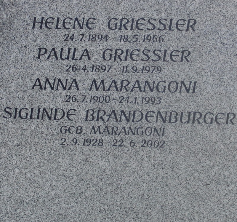 Griessler; Marangoni; Brandenburger geb. Marangoni