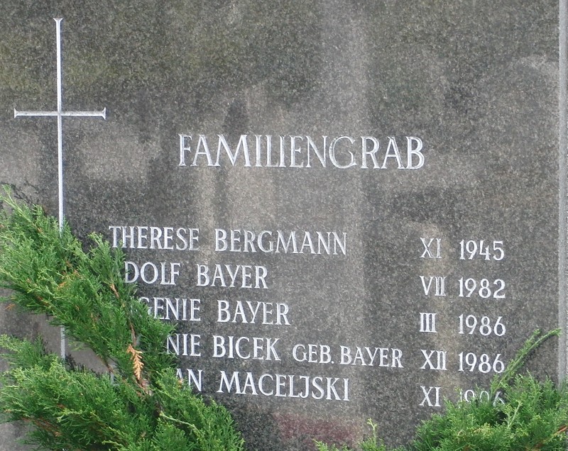 Bergmann; Bayer; Bicek geb. Bayer; Maceljski