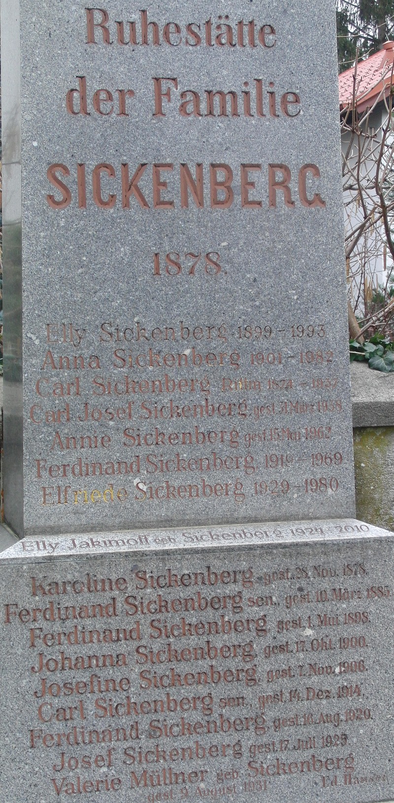 Sickenberg; Jakimoff geb. Sickenberg; Müllner geb. Sickenberg