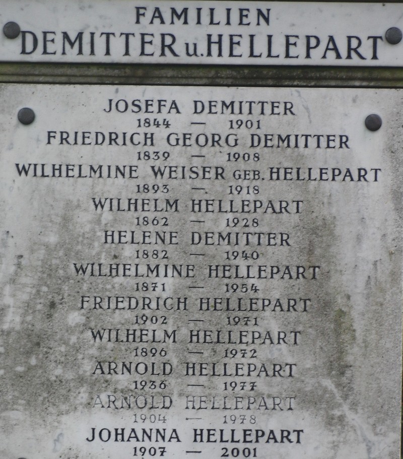 Demitter; Hellepart; Weiser geb. Hellepart