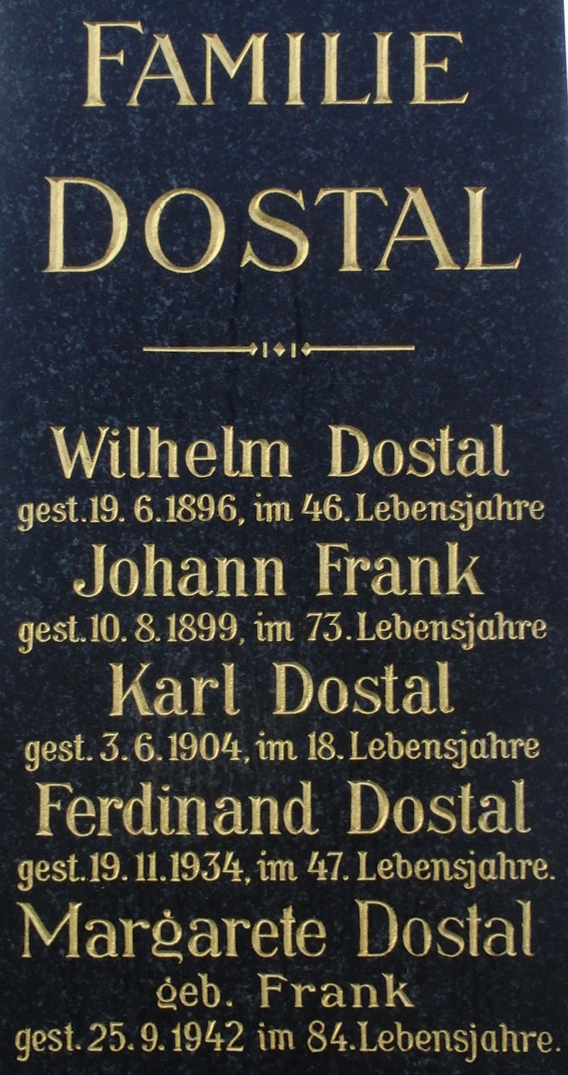 Dostal; Frank; Dostal geb. Frank 