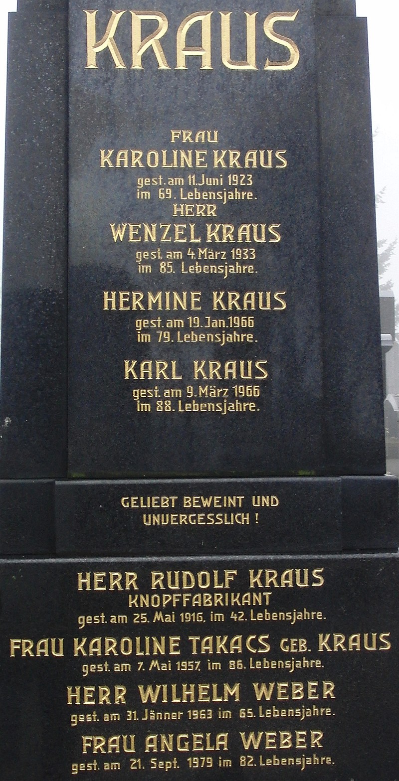 Kraus; Takacz geb. Kraus; Weber