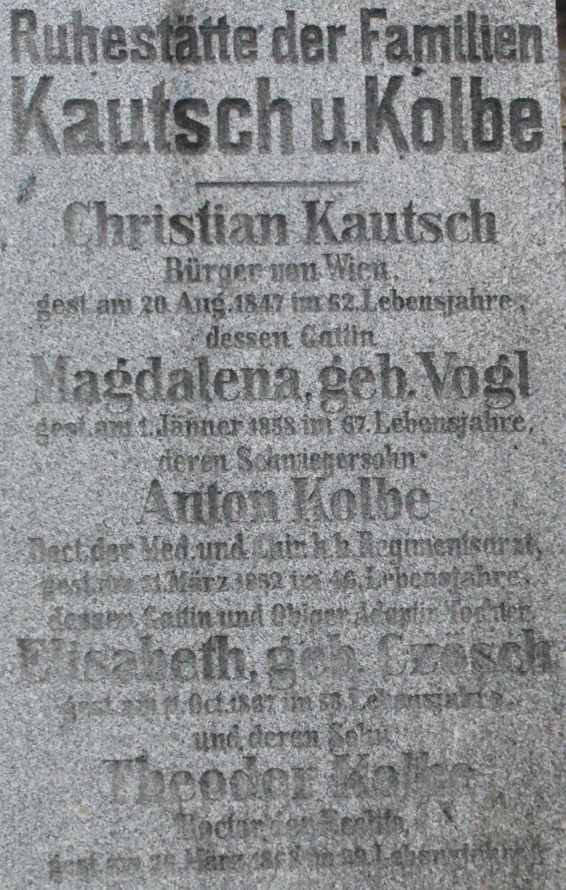 Kautsch; Kautsch geb. Vogl; Kolbe; Kolbe geb. Czösch